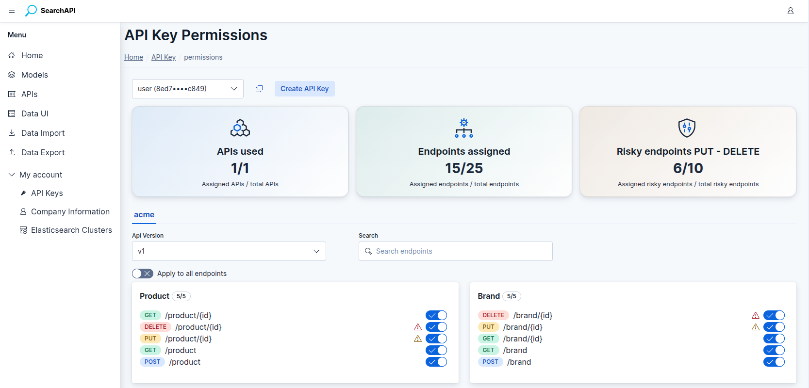 Permissions page screenshot