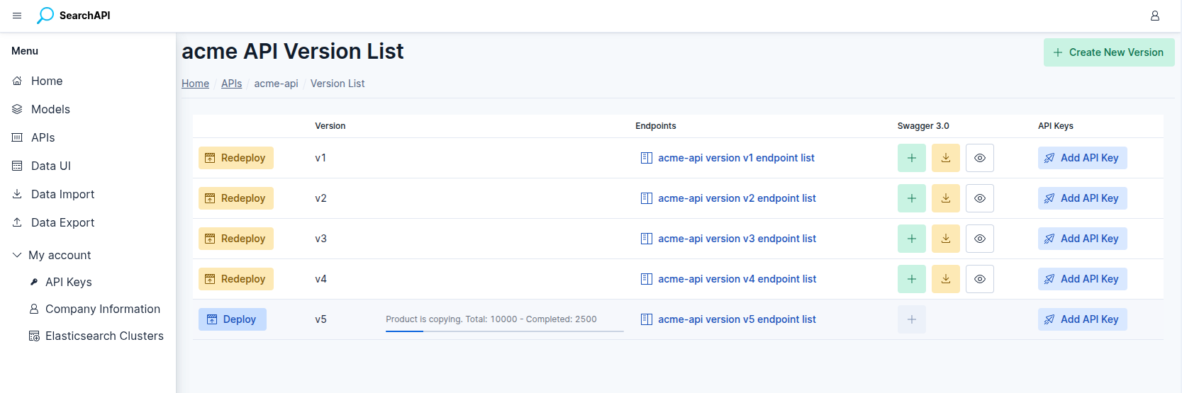Deploy progress screenshot