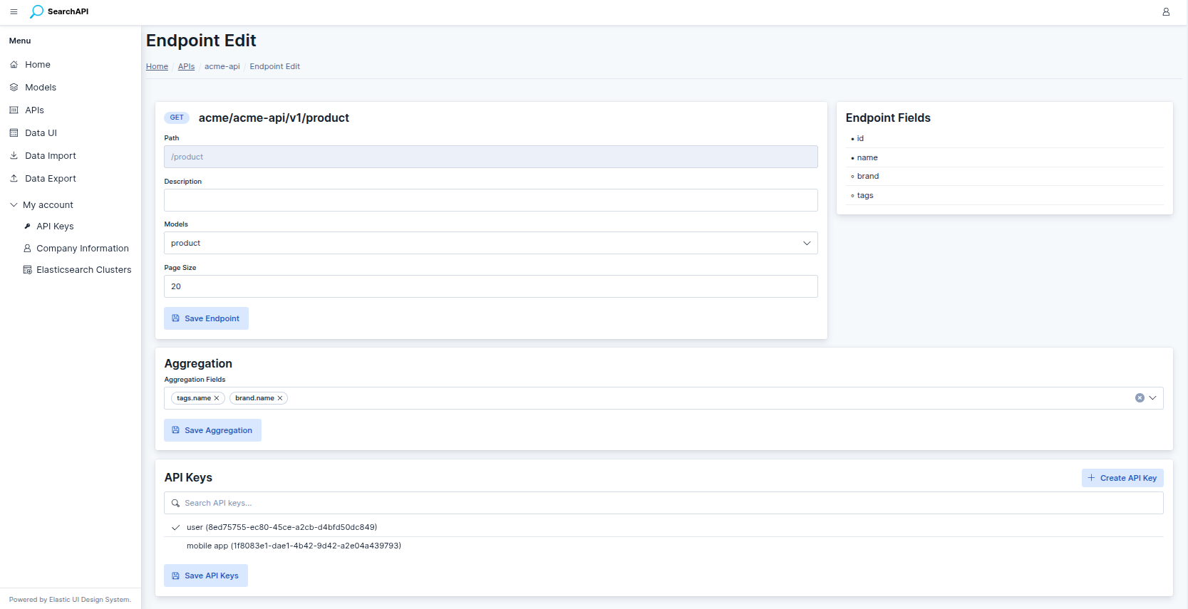 Endpoint editor screenshot