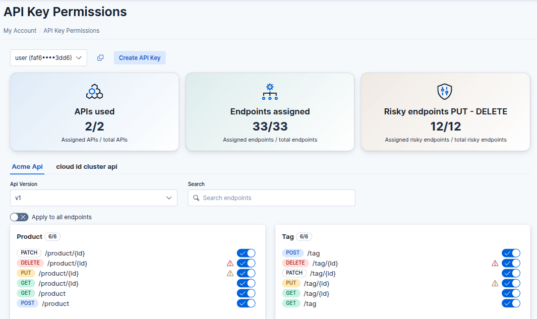 Generate scoped API keys