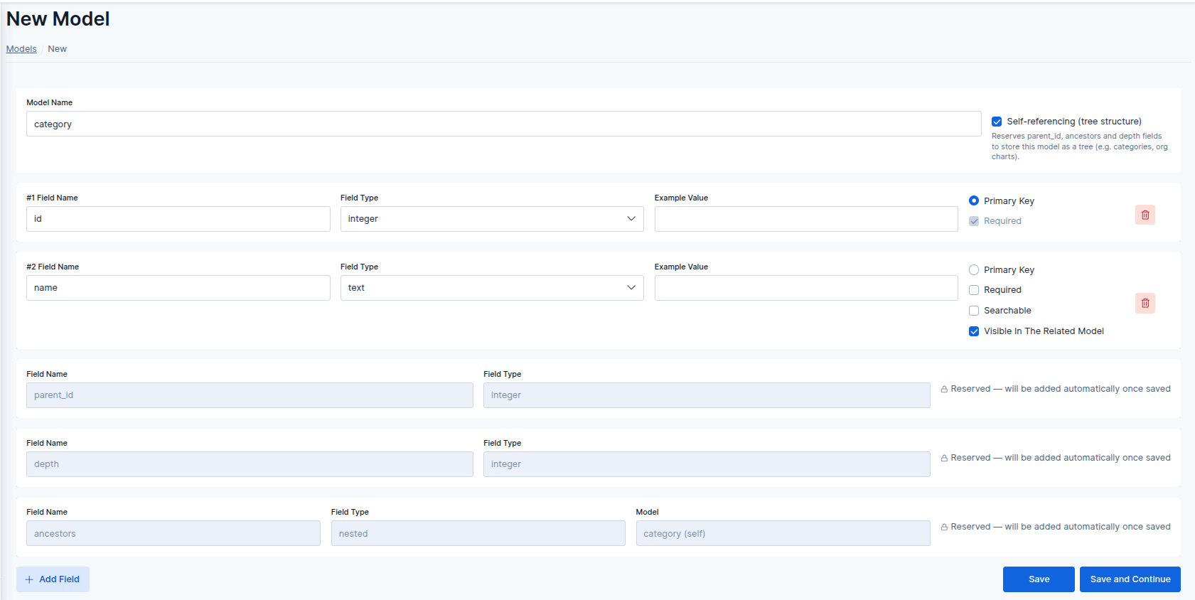 Self-referencing model screenshot