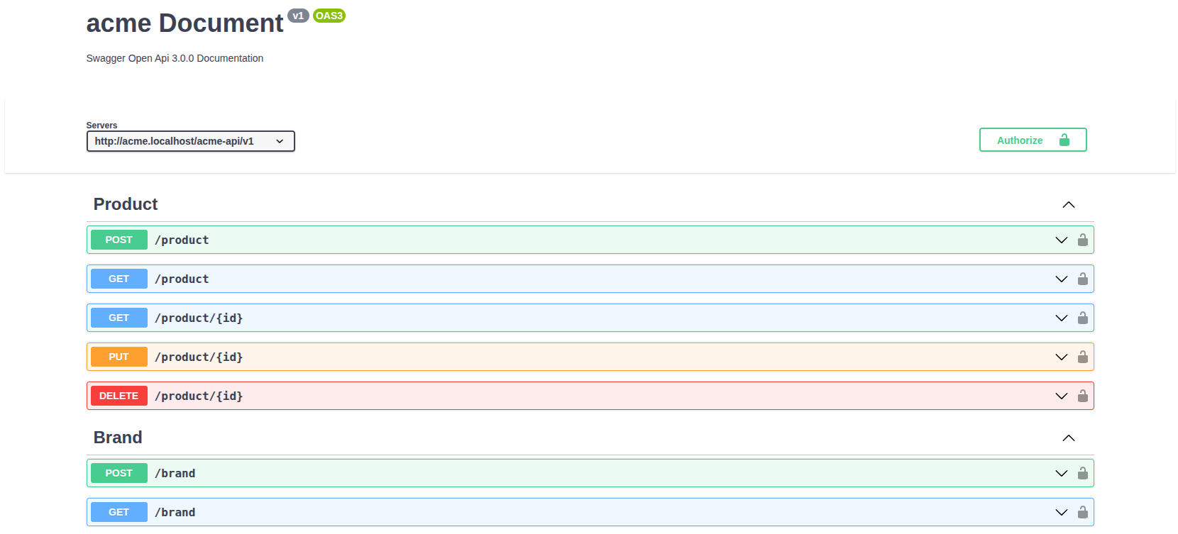 Swagger UI screenshot